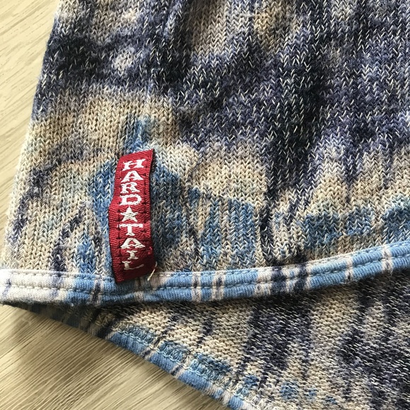 Hard Tail Tie Dye Split Back Long Sleeve Blue White sz Medium - Picture 3 of 7